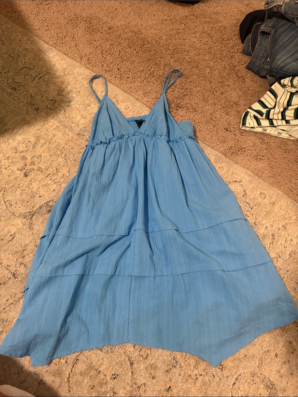 wild fable Light Blue Tiered Spaghetti Strap Dress